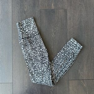 lululemon athletica Black and White Floral Leggings